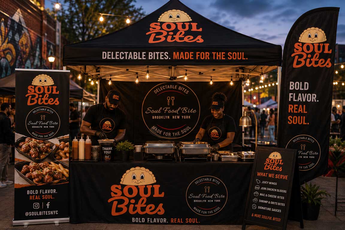Soul Bites event pop-up setup